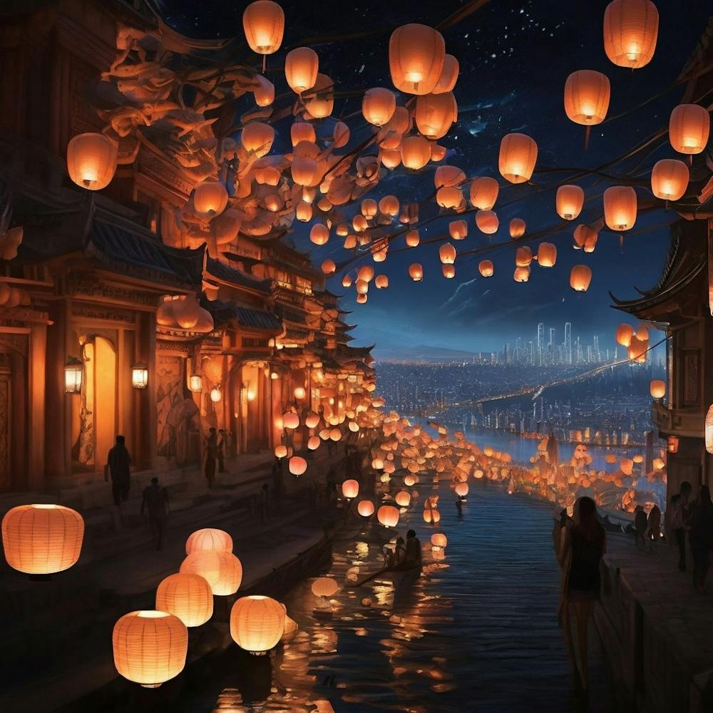 Lanterns In The Sky art print