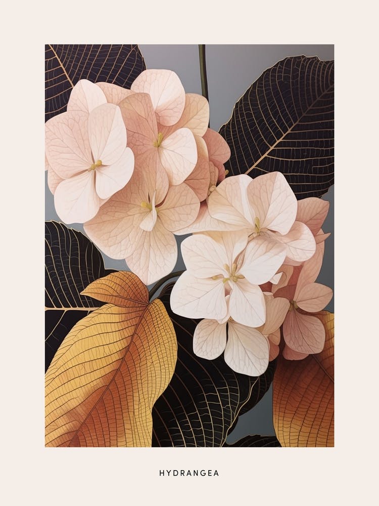 Flower Illustration Hydrangea 3 Poster