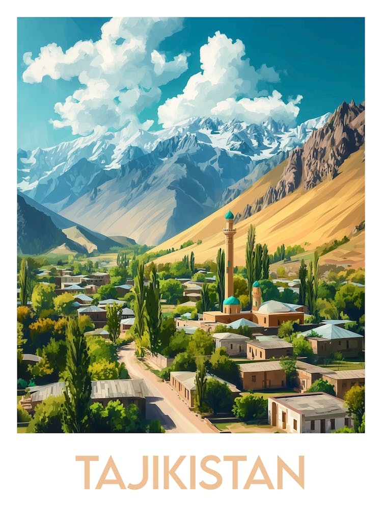 Affiche de voyage Tajikistan