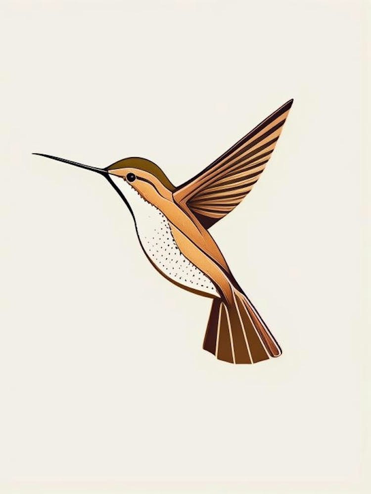 Buff Bellied Hummingbird Retro Minimal 1