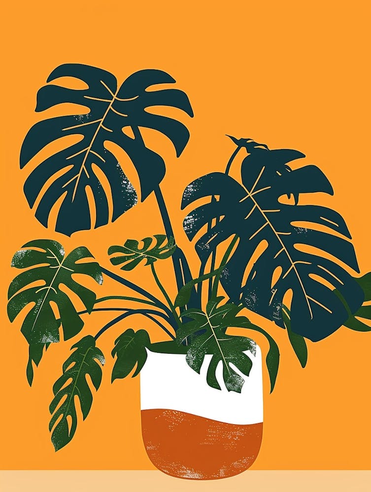 Monstera Plant Minimalist Illustration 8