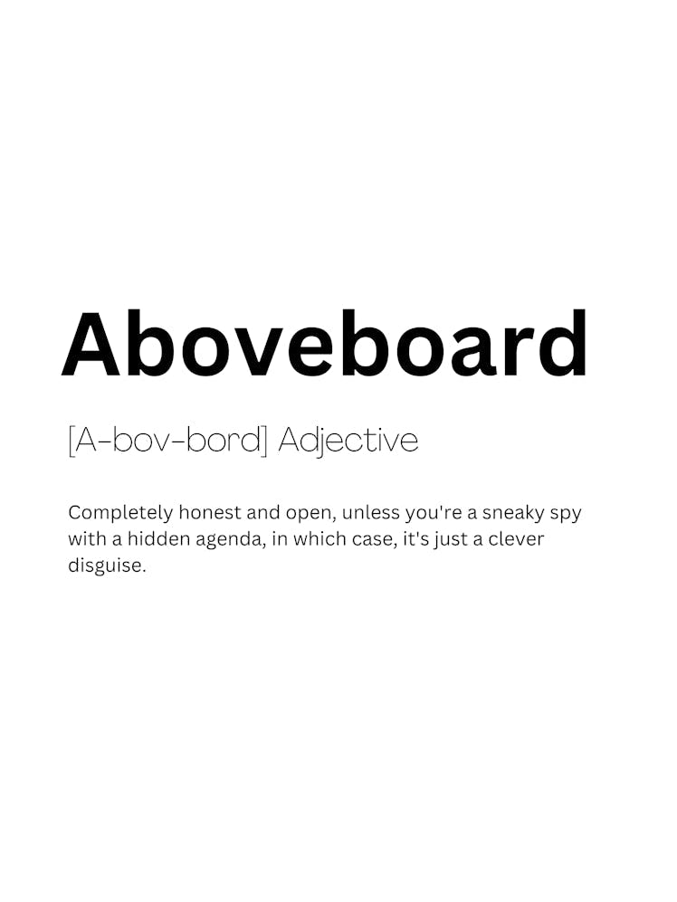 Aboveboard Definition Meaning