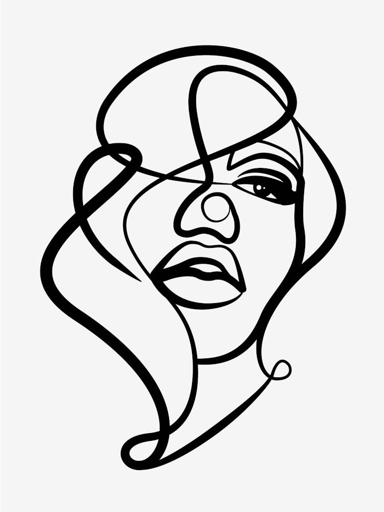Portrait Of A Woman, Minimal Line Art