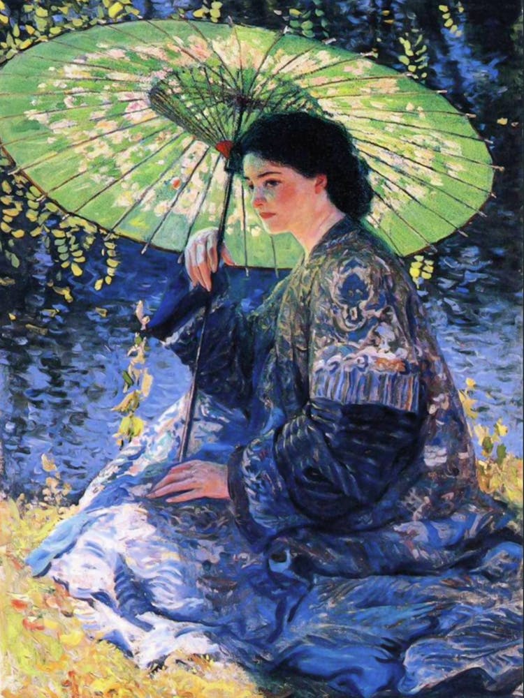 The Green Parasol 1911 by Guy Rose | Impressionism HD Remastered