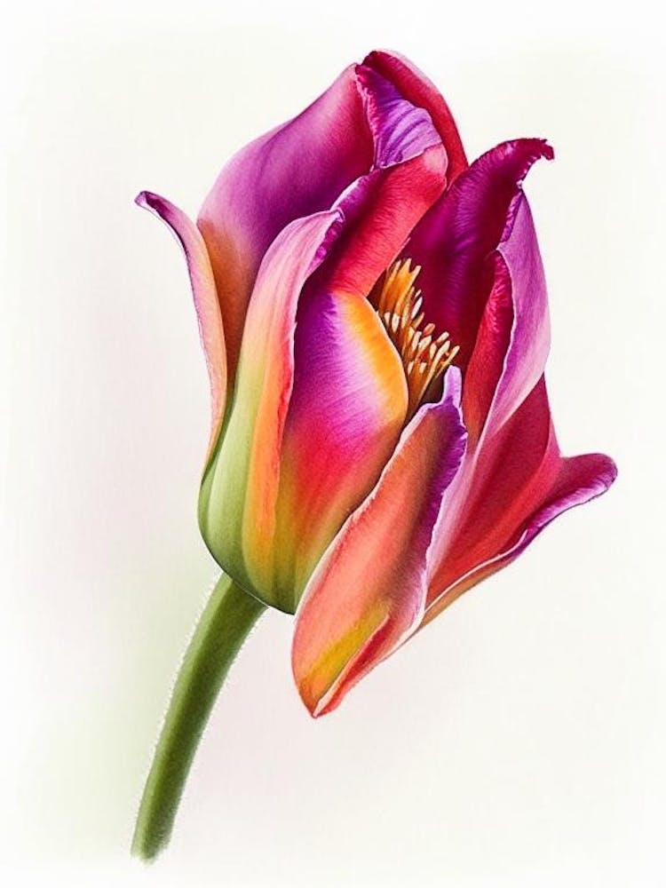 Tulip Wildflower Watercolour