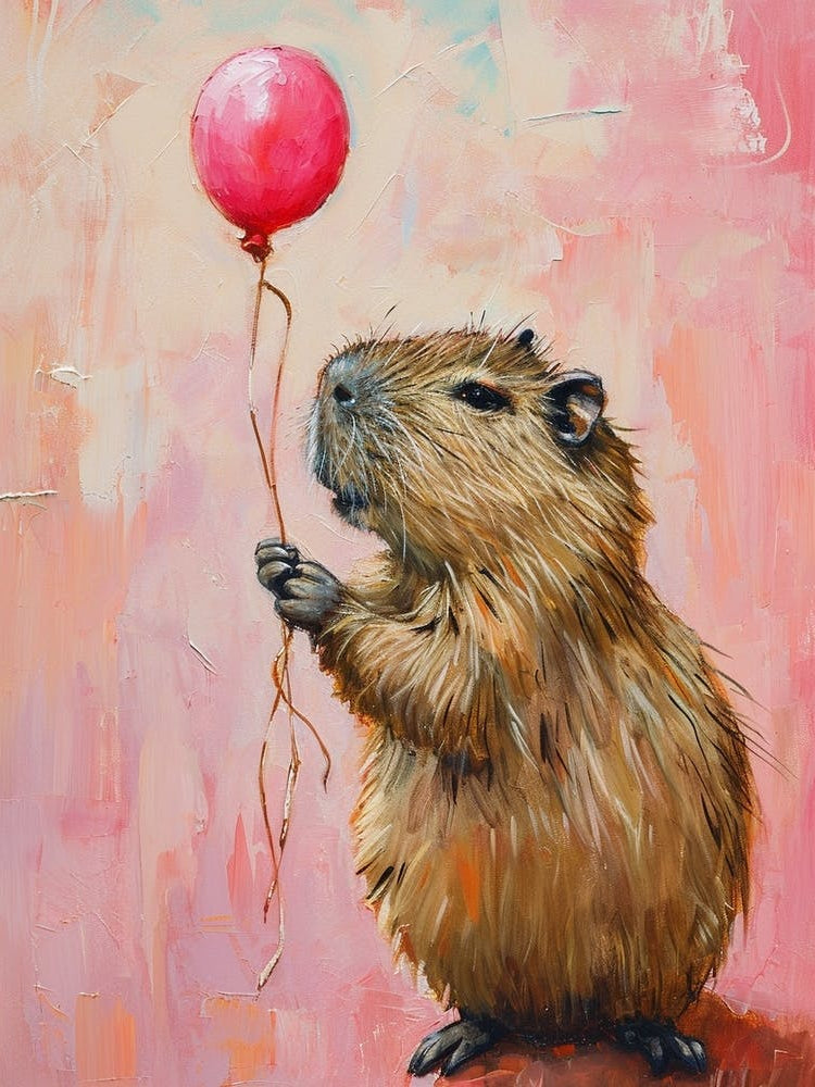 Cute Capybara 2 With Balloon