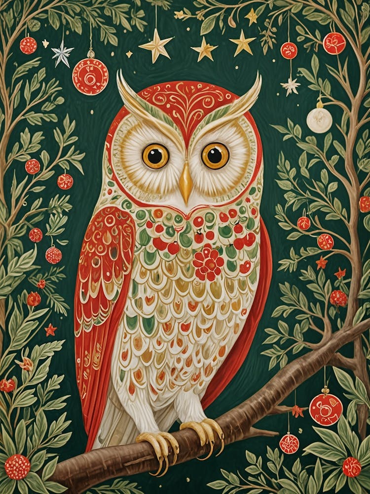 Hibou de Noël Festif