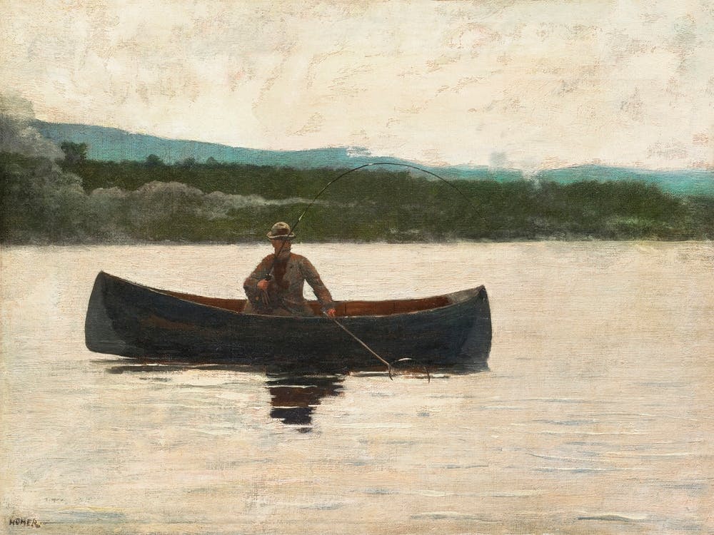 Playing A Fish (1875), Winslow Homer
