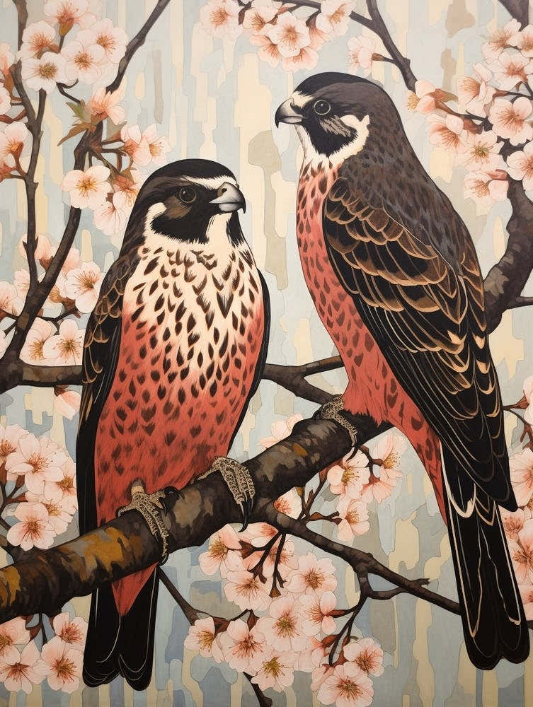 Art Nouveau Birds Poster Falcon 3