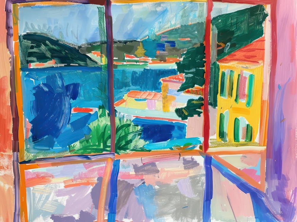 Bergen From The Window View Painting 1