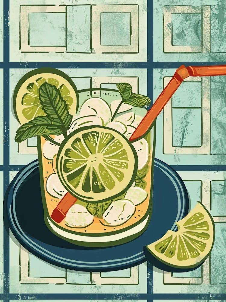 Mojito On An Art Deco Inspired Background