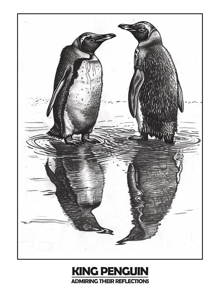 Penguin Admiring Their Reflections Poster 5