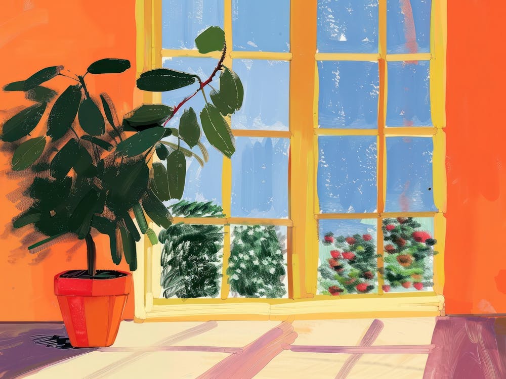 Home From The Window View Painting 2