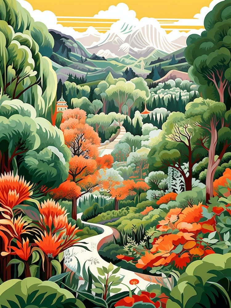 Giardino Botanico Alpino Di Pietra Corva Italy Modern Illustration