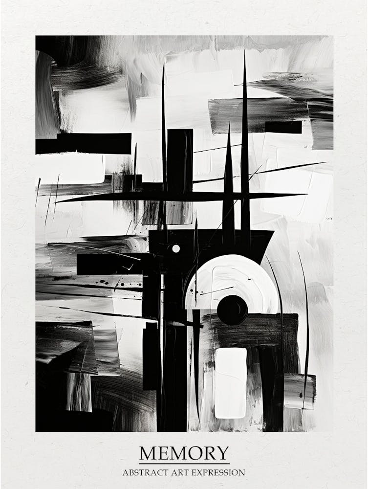 Memory Abstract Black And White 7 Poster
