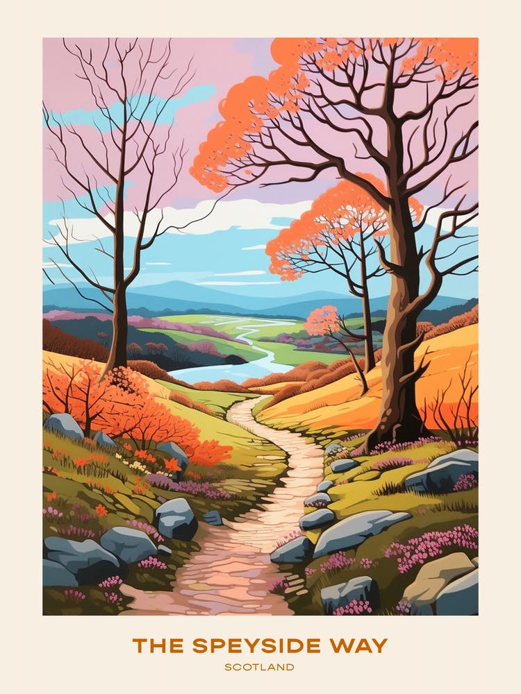 The Speyside Way Scotland Hike Poster