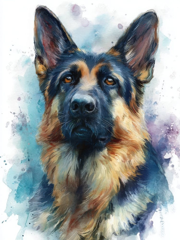 Aihrgdesign Isolated Watercolor Painting Of Dog Portraits Ger Ec914213 2ce4 4be7 8ff0 7800d6965203 3