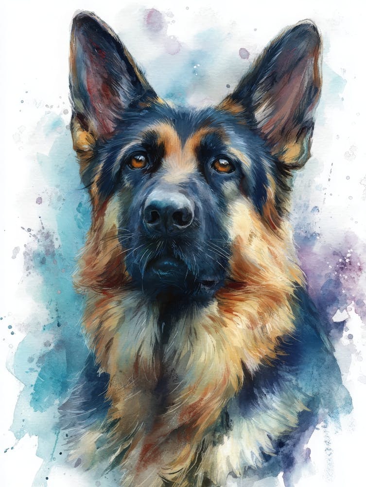 Aihrgdesign Isolated Watercolor Painting Of Dog Portraits Ger Ec914213 2ce4 4be7 8ff0 7800d6965203 3