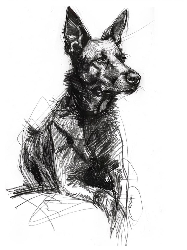 Australian Cattle Dog Charcoal Line 2