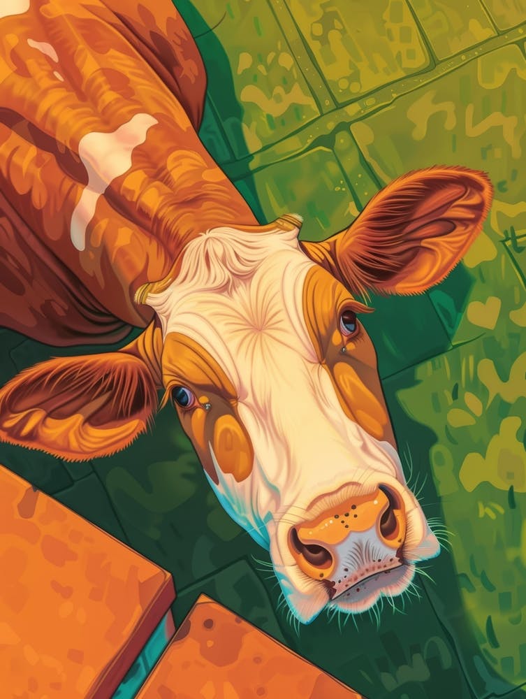 Cow Laying On The Ground