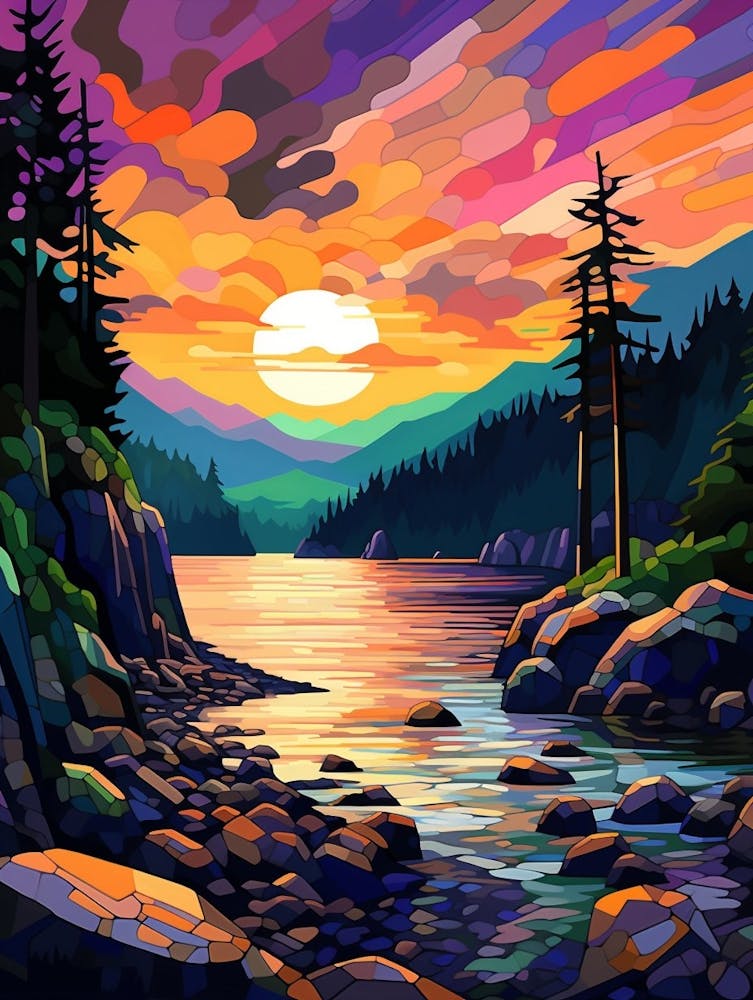 Olympic National Park Retro Pop Art 3