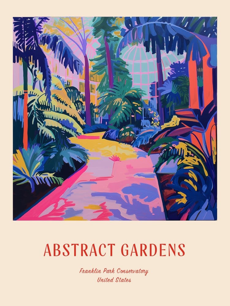 Colourful Gardens Franklin Park Conservatory Usa 2 Red Poster