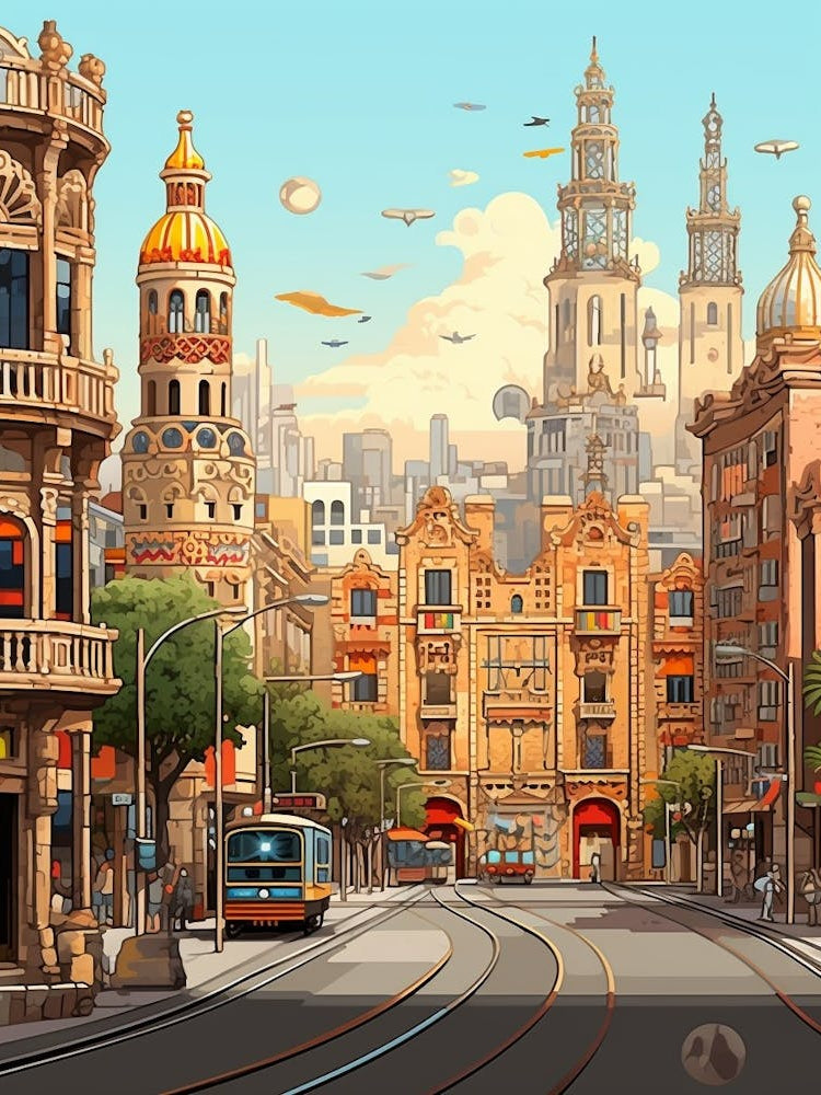 Barcelona Pixel Art 3