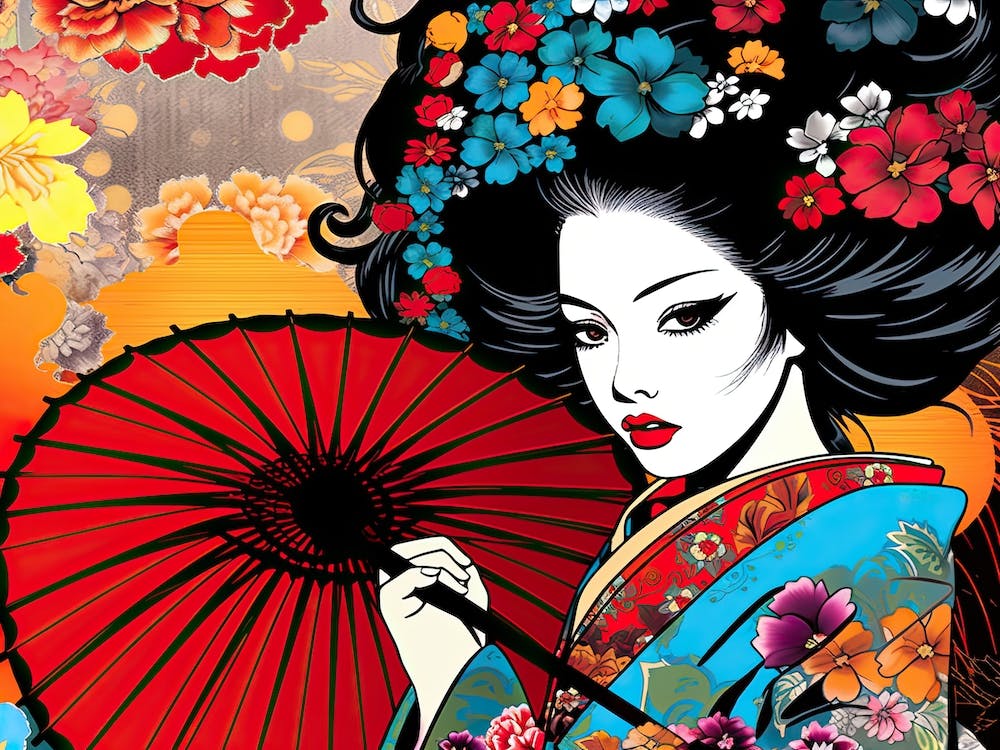 Geisha Face Pop Art 10