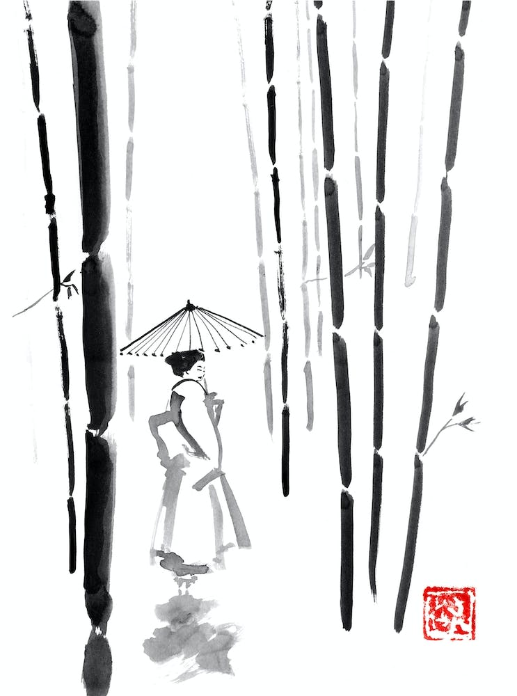 Geisha In Bamboo Forest