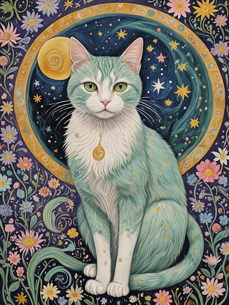 Floral Cosmic Cat no2