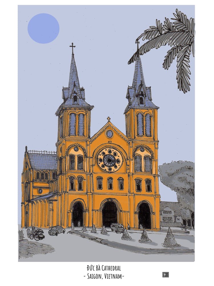 Đức Bà Cathedral Saigon Vietnam Digital Art