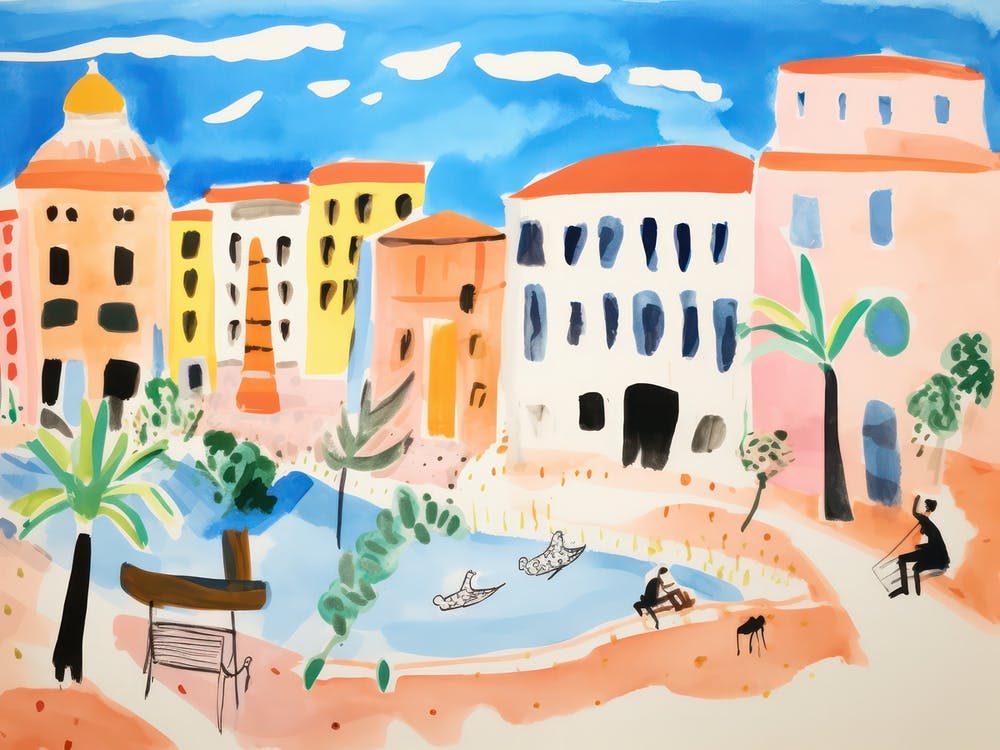 Rome Italy Cute Watercolour Illustration 7