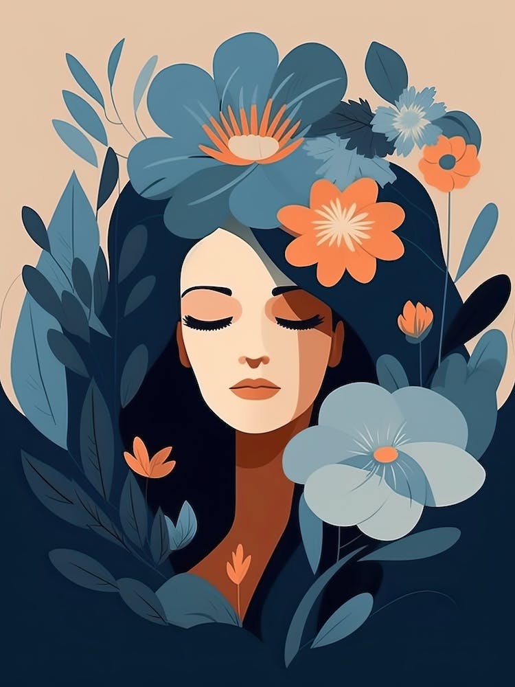 Bloom Body Woman Blue Tones 2