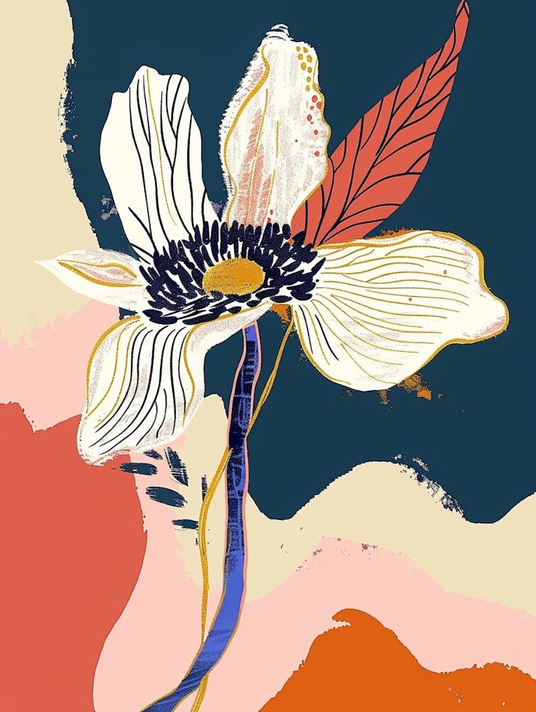Colourful Flower Illustration Anemone 2