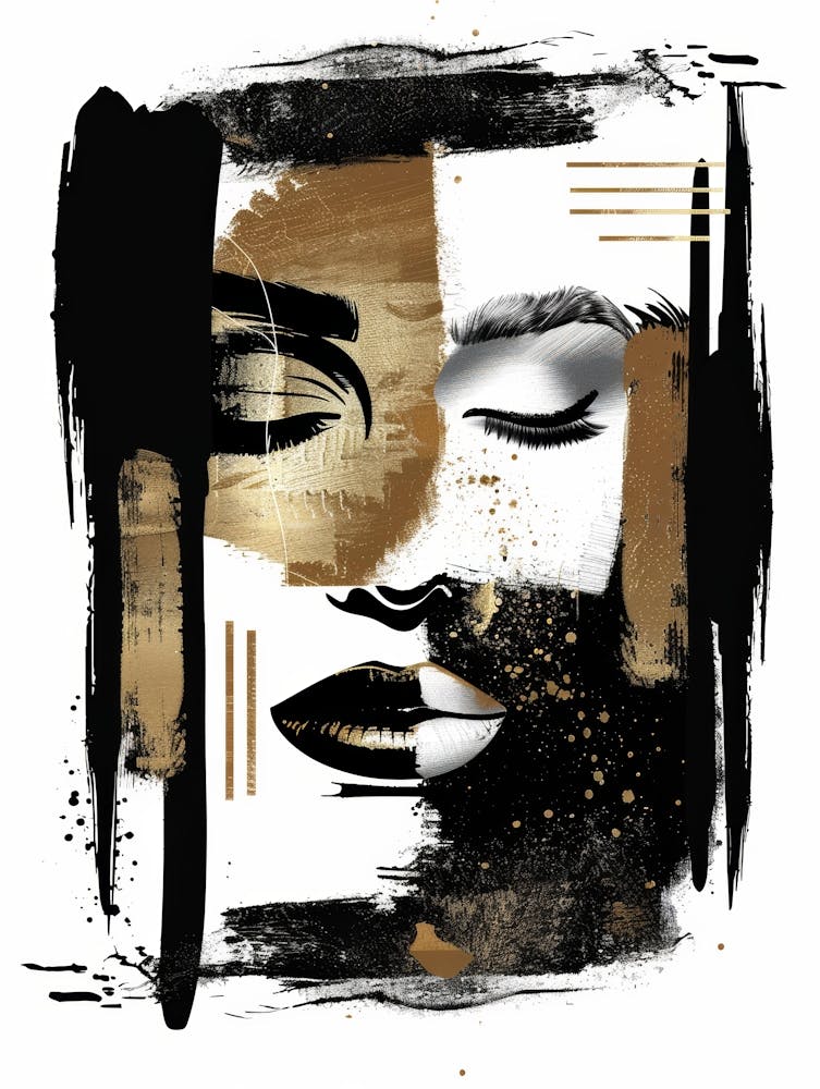 Gold And Black Abstract Painting 25