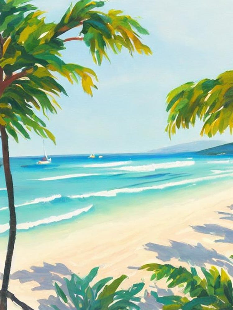Zlatni Rat Beach, Croatia Contemporary Illustration