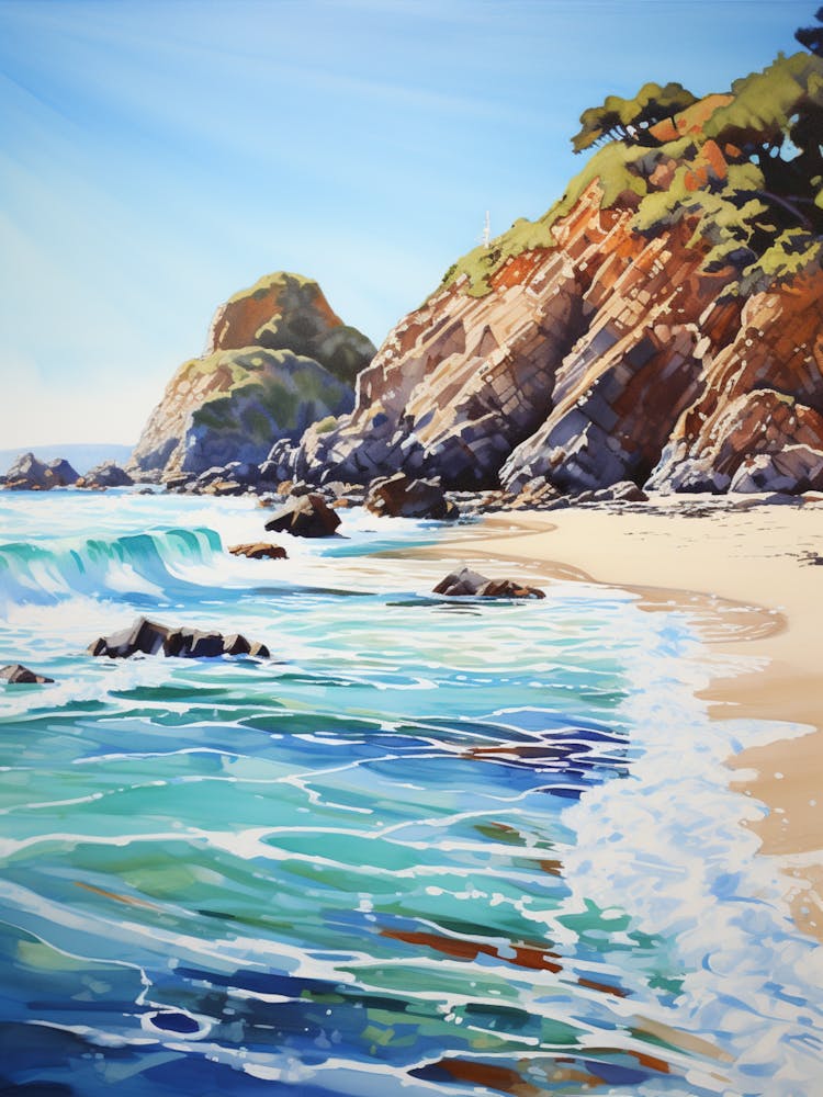 A Painting Of Pfeiffer Beach, Big Sur California Usa 3