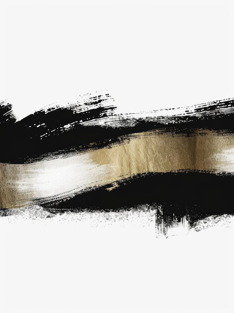 Gold Brush Strokes Canvas Art 4