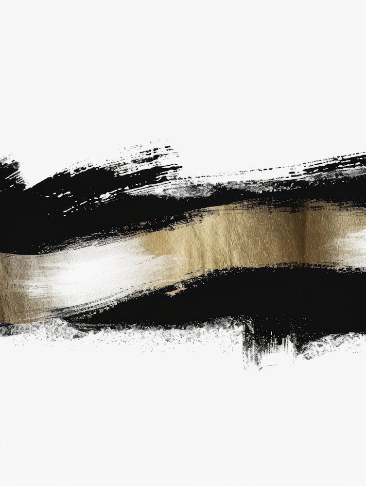 Gold Brush Strokes Canvas Art 4