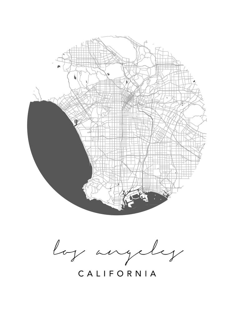 Los Angeles California Circle Map