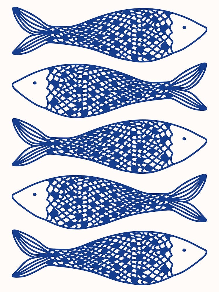 Blue Fish Sardines Poster