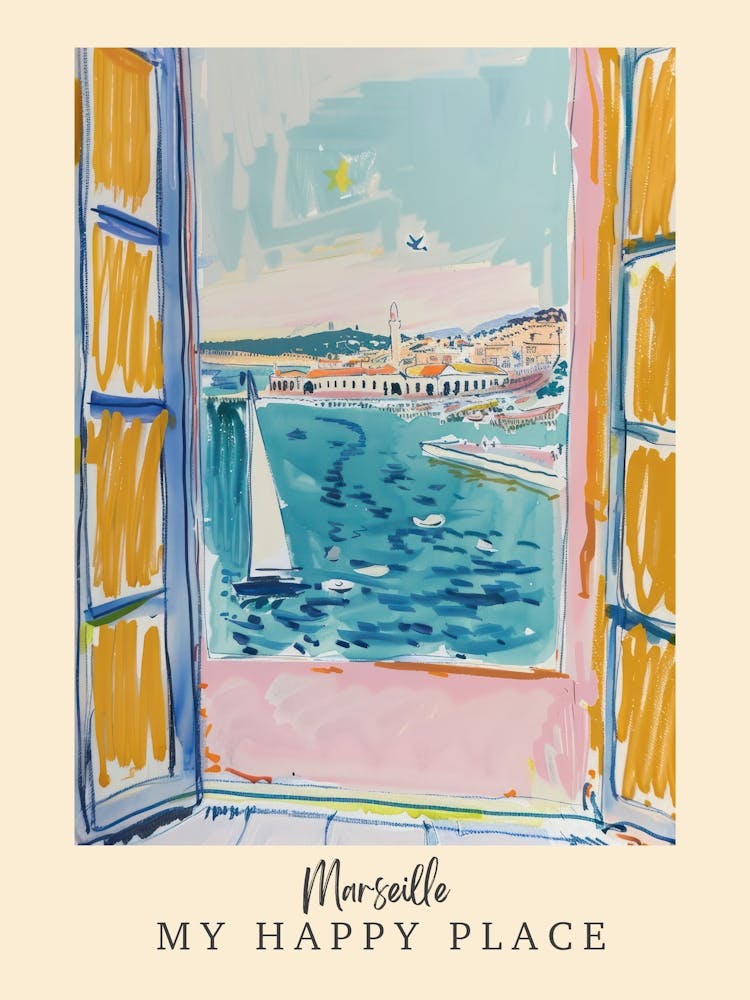 My Happy Place Marseille 3 Travel Poster