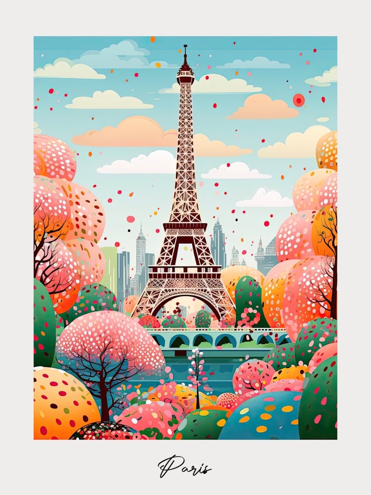 Poster Of Paris, Illustration In The Style Of Pop Art 2