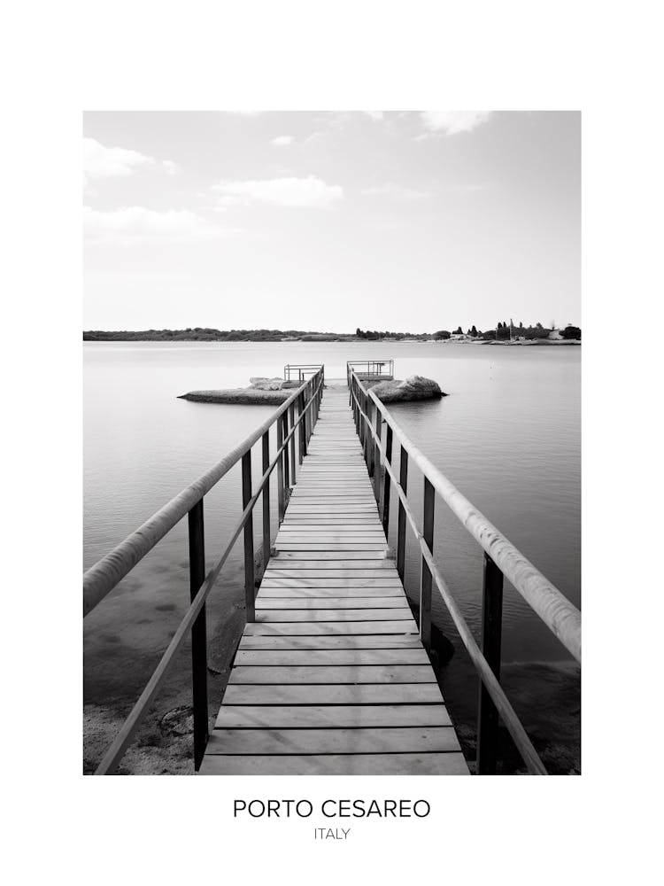 Poster Of Porto Cesareo, Italy, Black And White Photo 3