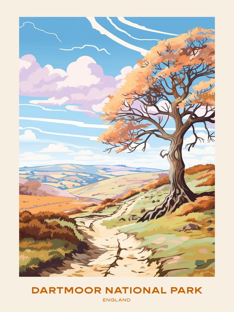 Dartmoor National Park England 2 Hike Poster