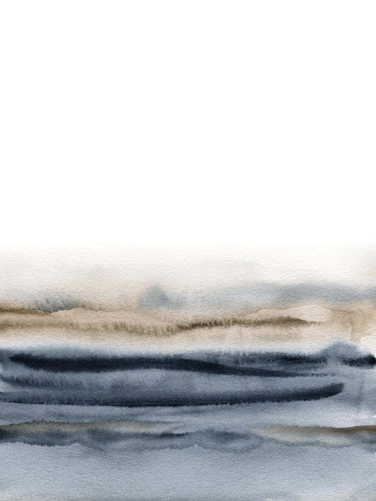 Abstract Watercolor Painting in Blue and Brown 1