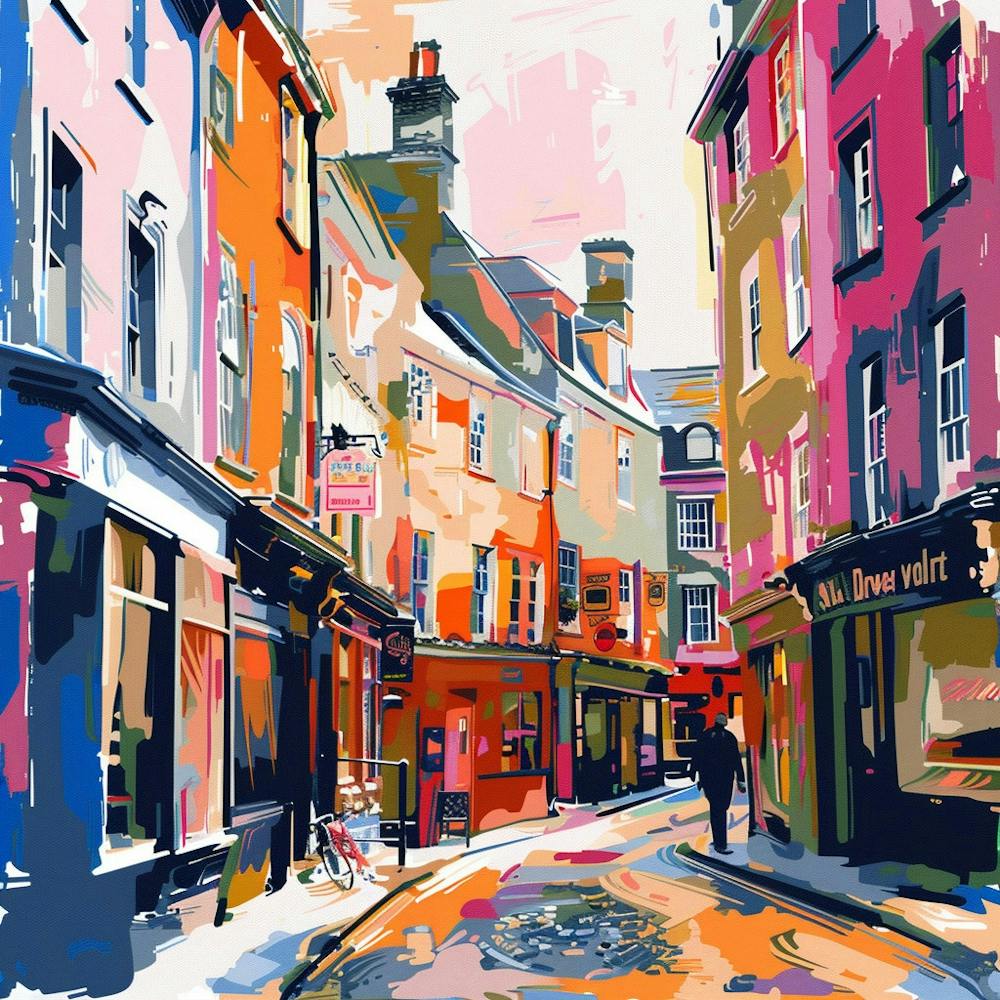 Street Scene In England Oil Painting