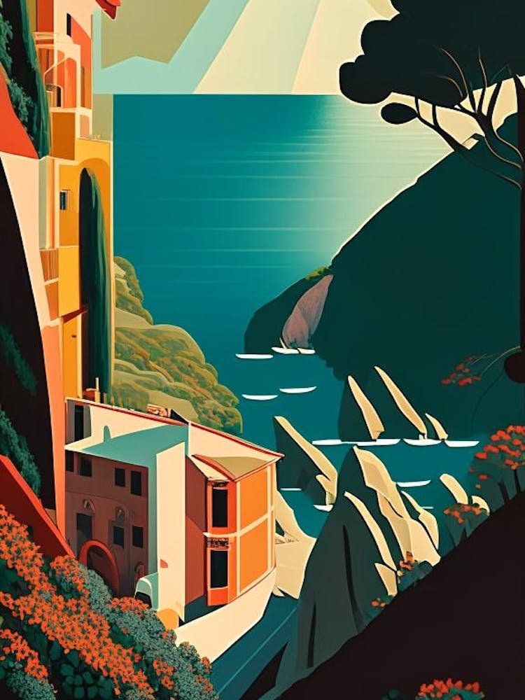 Cinque Terre National Park Italy Retro