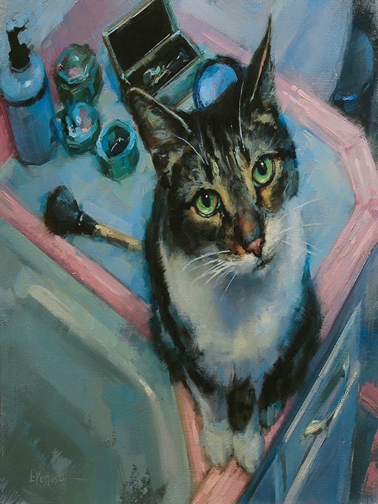 Cat In Bathroom