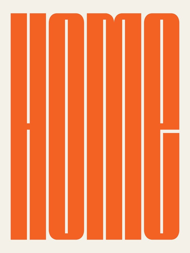 Red Typographic Home Hallway